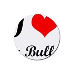 I-Love-My-Bulldog Rubber Coaster (Round)