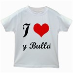 I-Love-My-Bulldog Kids White T-Shirt