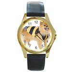 dog-photo Round Gold Metal Watch