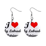 I Love My Labrador Retriever 1  Button Earrings