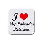 I Love My Labrador Retriever Rubber Square Coaster (4 pack)