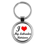 I Love My Labrador Retriever Key Chain (Round)