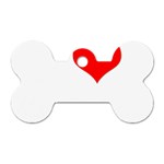 I-Love-My-Bulldog Dog Tag Bone (One Side) Front