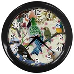 Pretty Birdies Medium Wall Clock (Black)