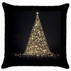 Christmas Tree Sparkle Jpg Black Throw Pillow Case by tammystotesandtreasures